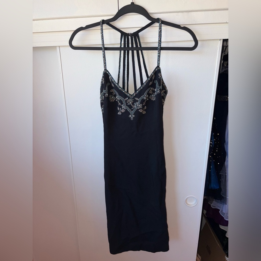 Navy blue beaded dress